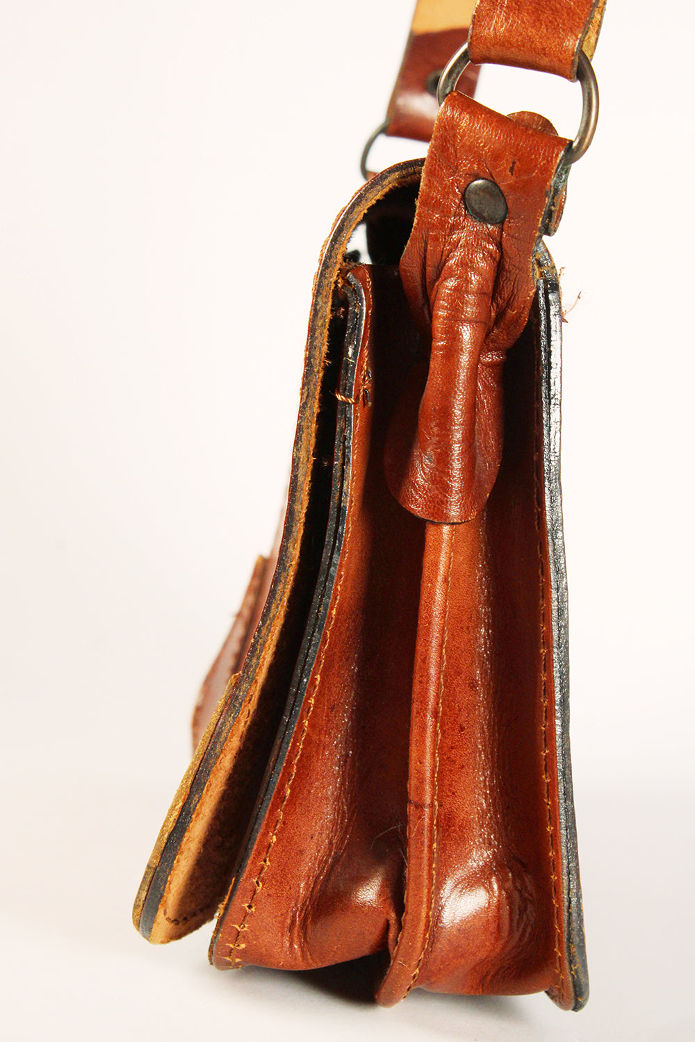 Vintage tuigleer schoudertas