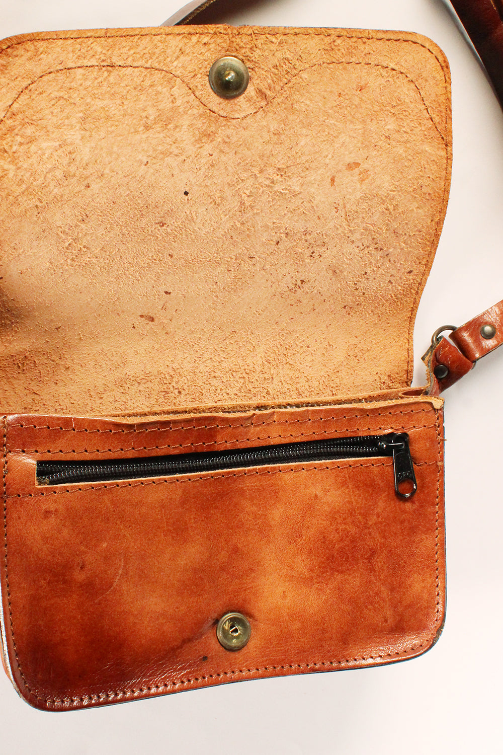 Vintage tuigleer schoudertas