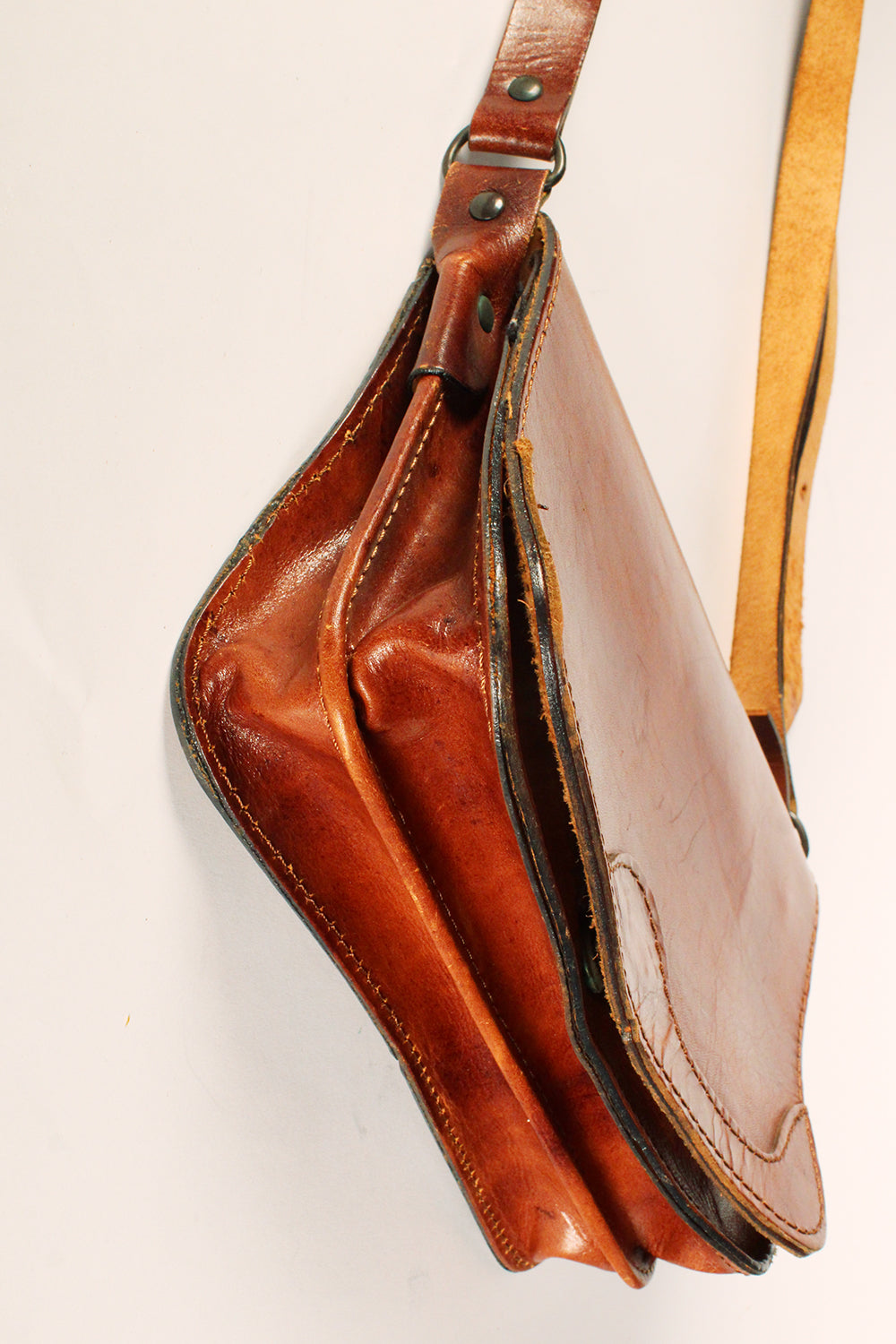 Vintage tuigleer schoudertas