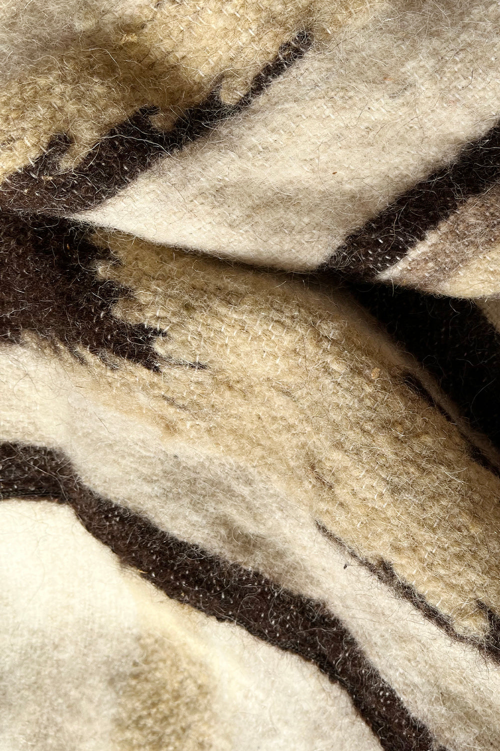 Vintage jaren 90 handgemaakte wollen blanket coat met capuchon