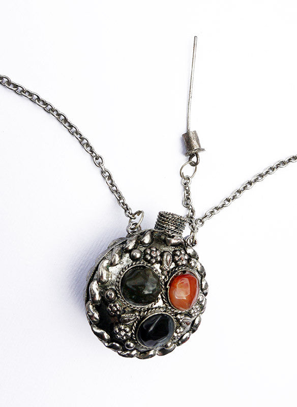 70s vintage ketting met Indiaas parfumflesje_3 Edelsteen Mineraal Agaat