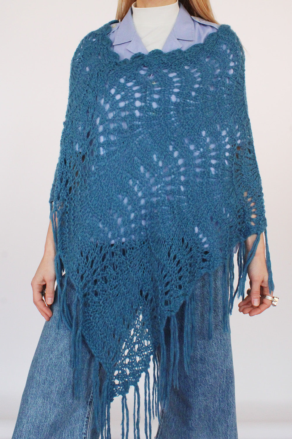 Gehaakte vintage poncho