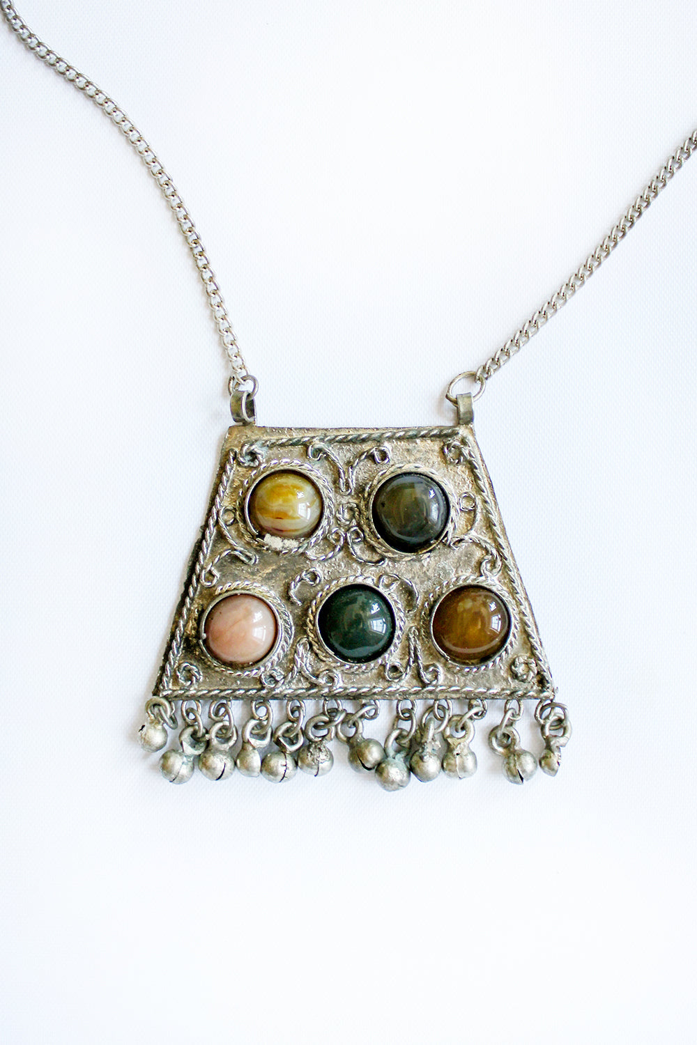 Indiase vintage ketting edelsteen mineraal Agaat