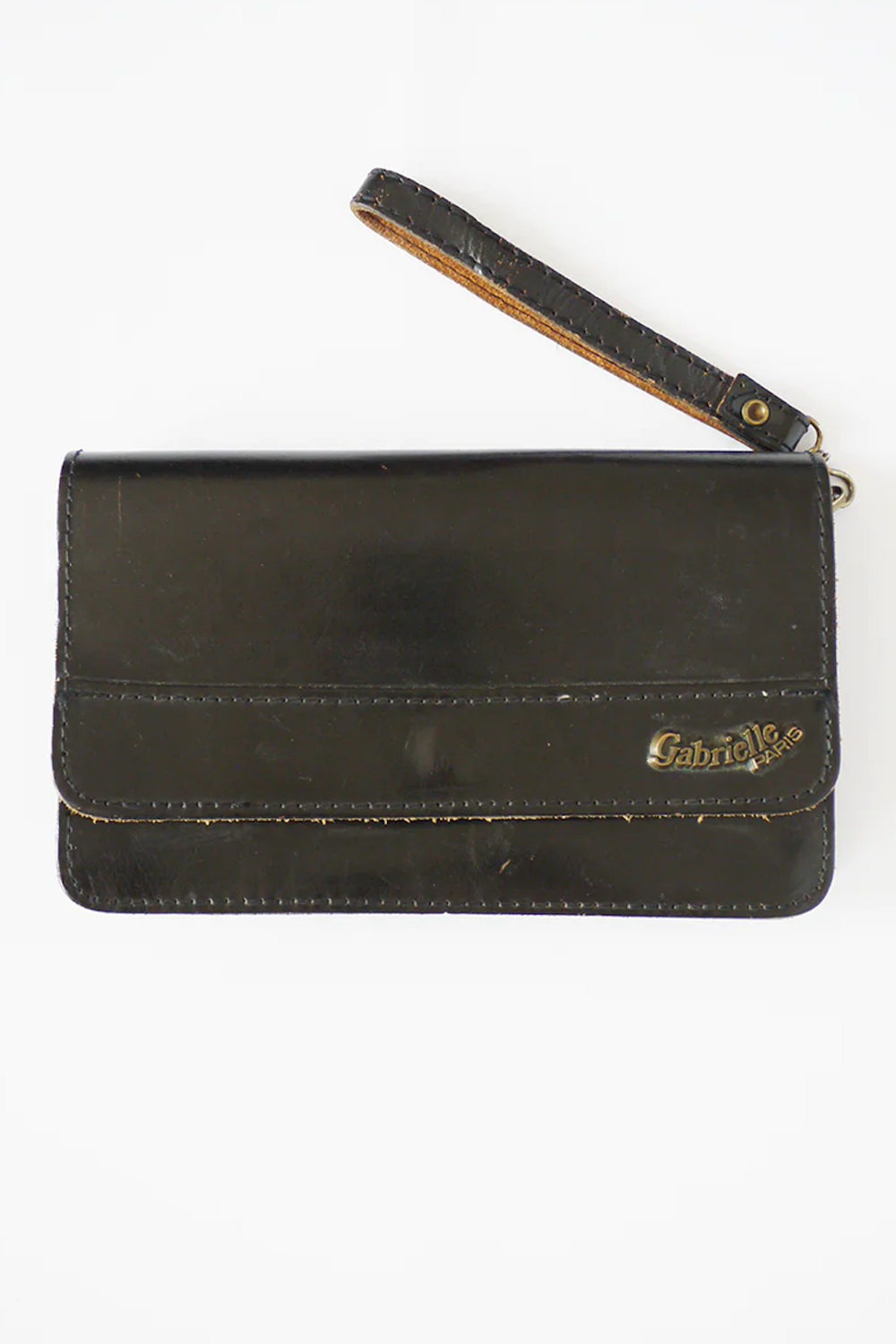 Vintage tuigleer clutch met polsband