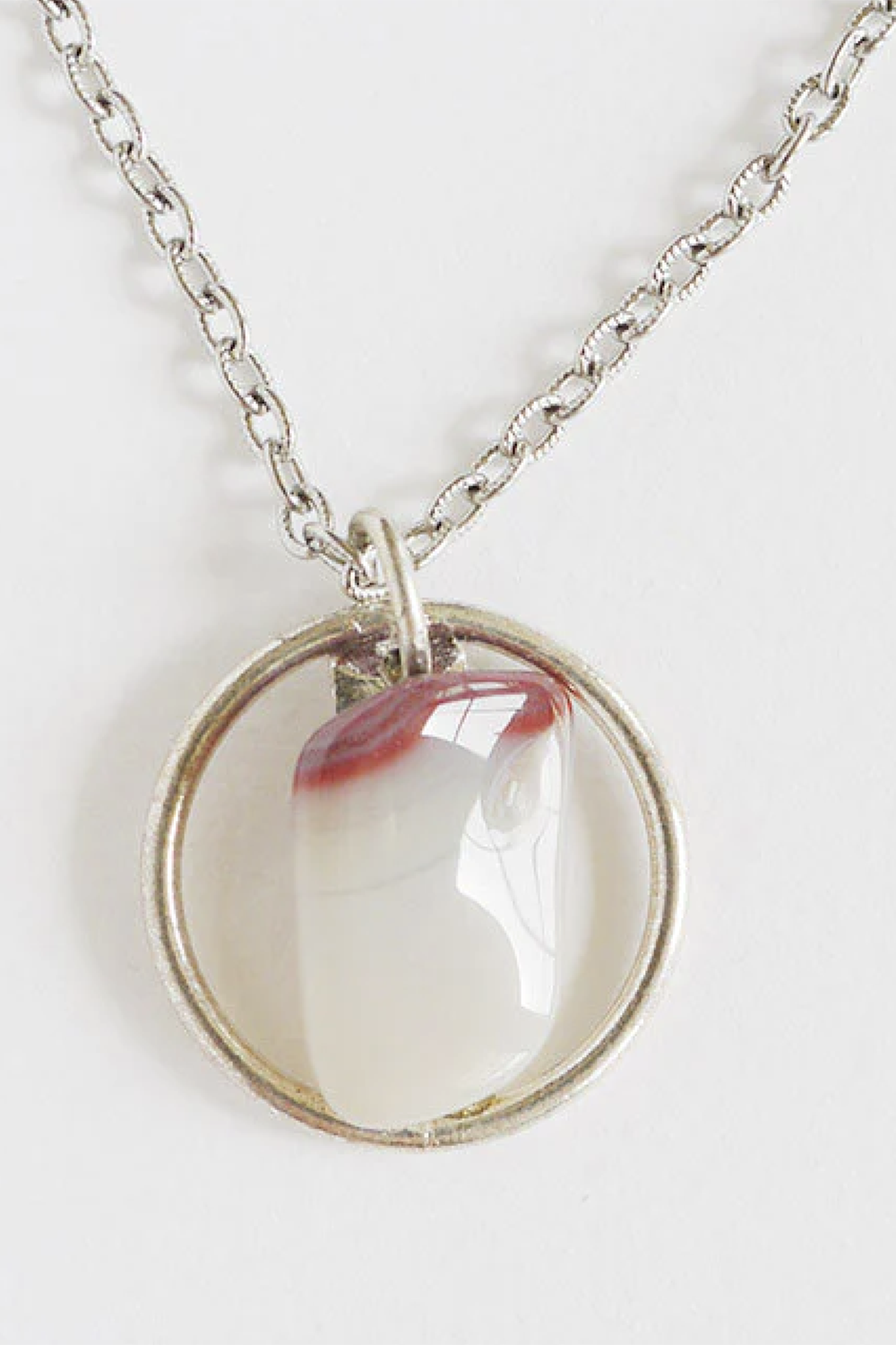 70s vintage ketting met natuursteen hanger