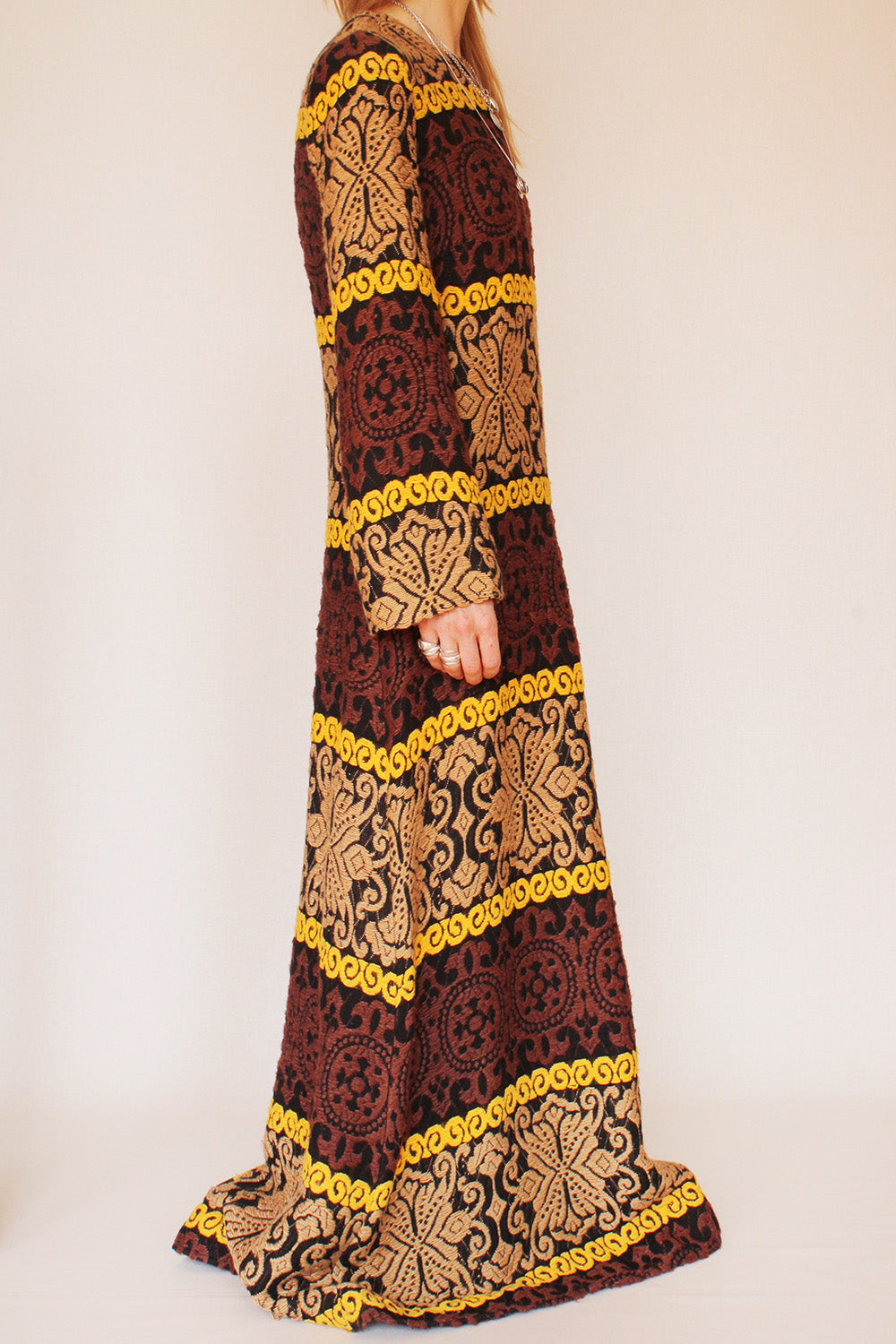 Vintage 1960s gebreide maxi jurk_3