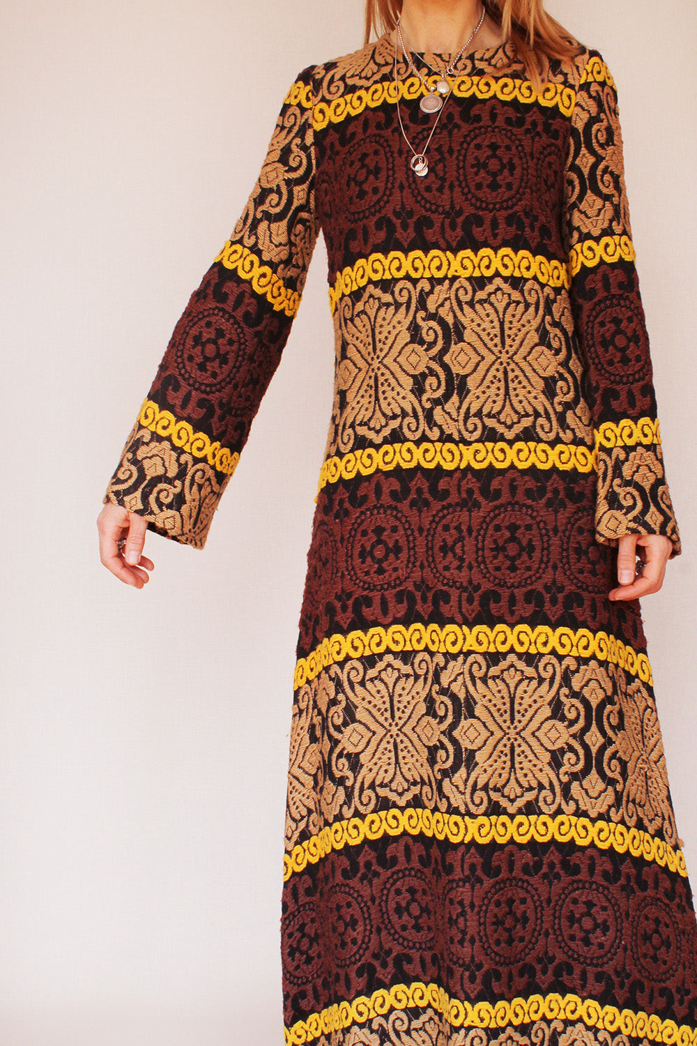 Vintage 1960s gebreide maxi jurk_4