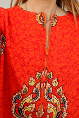 Vintage 1970s Batik maxi jurk