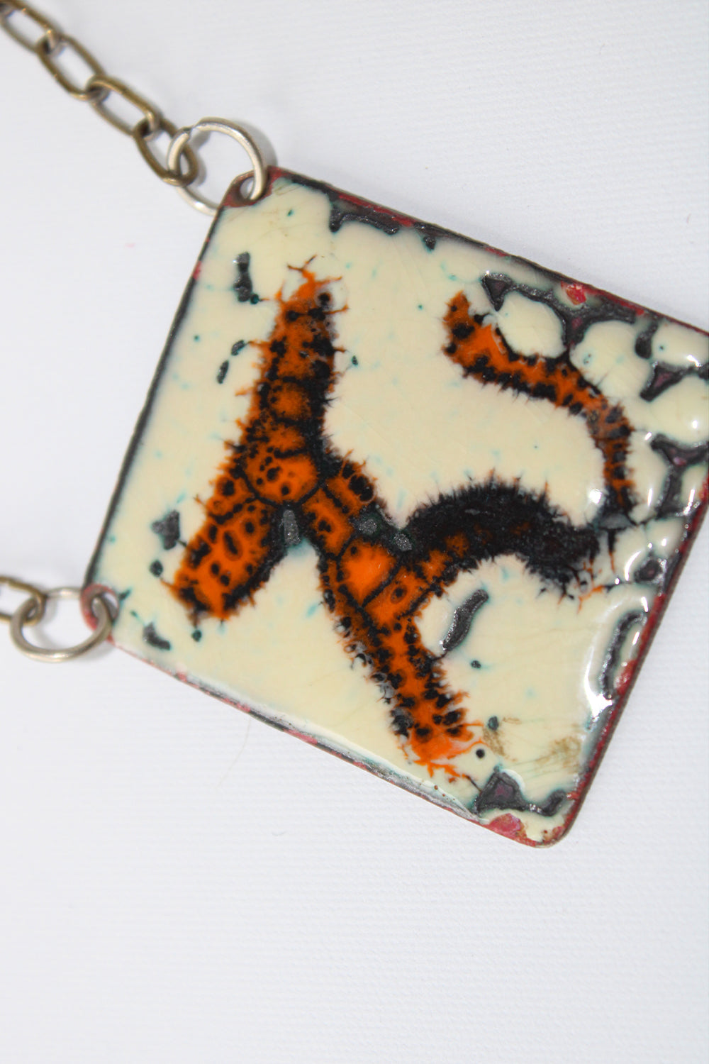 Vintage 70s emaille ketting