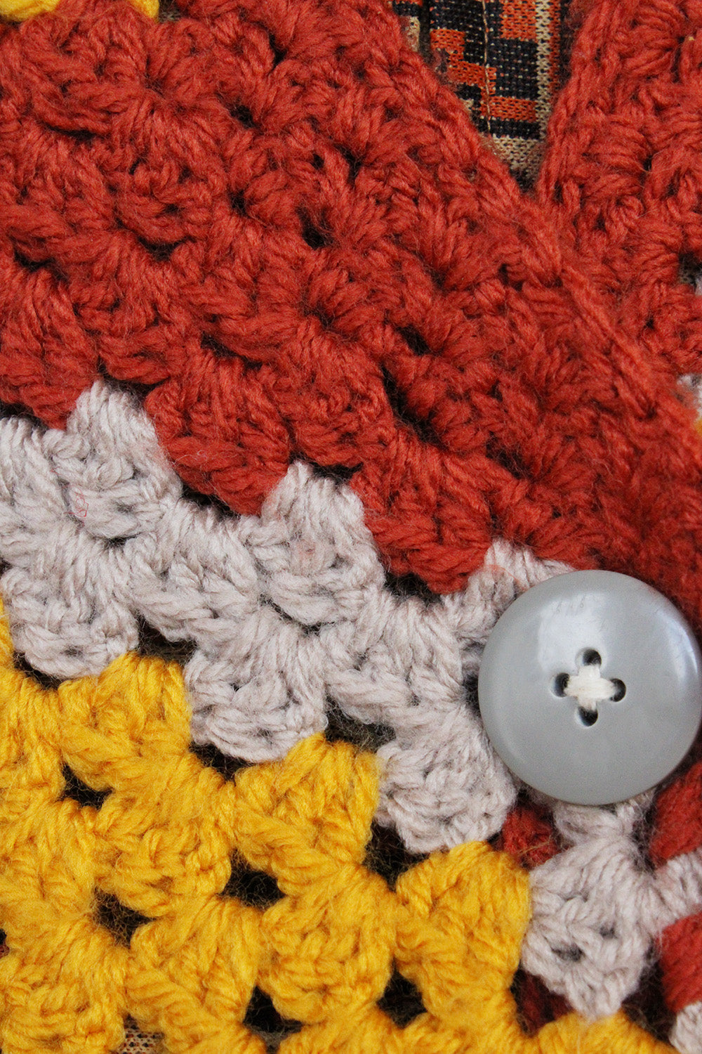 Vintage 70s gehaakte poncho