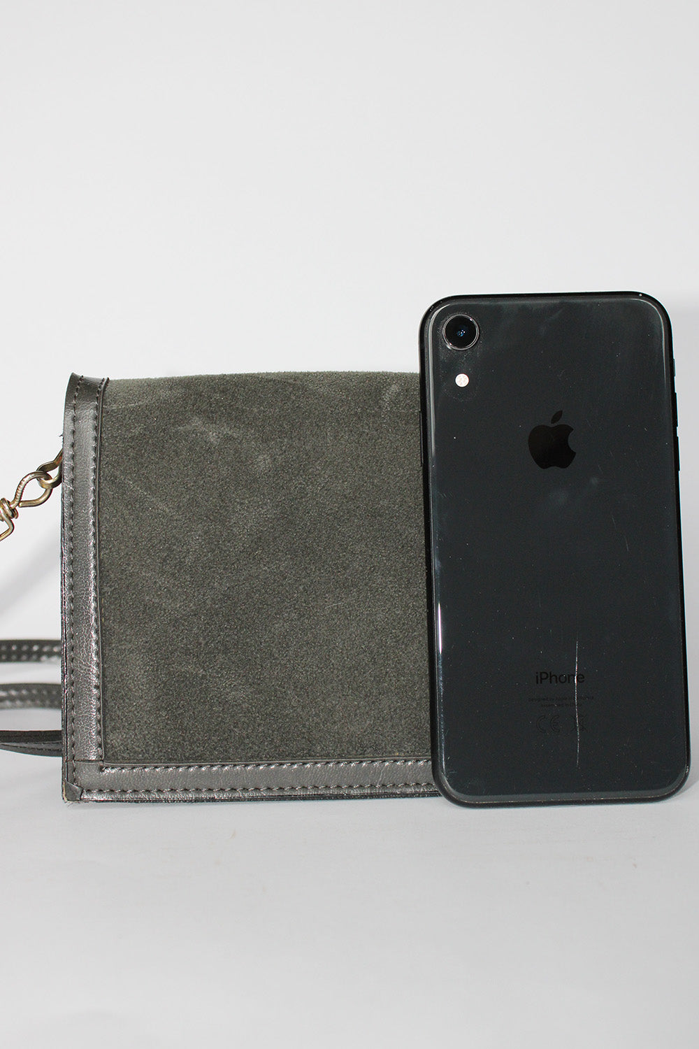 Vintage 70s imitatie suede tas