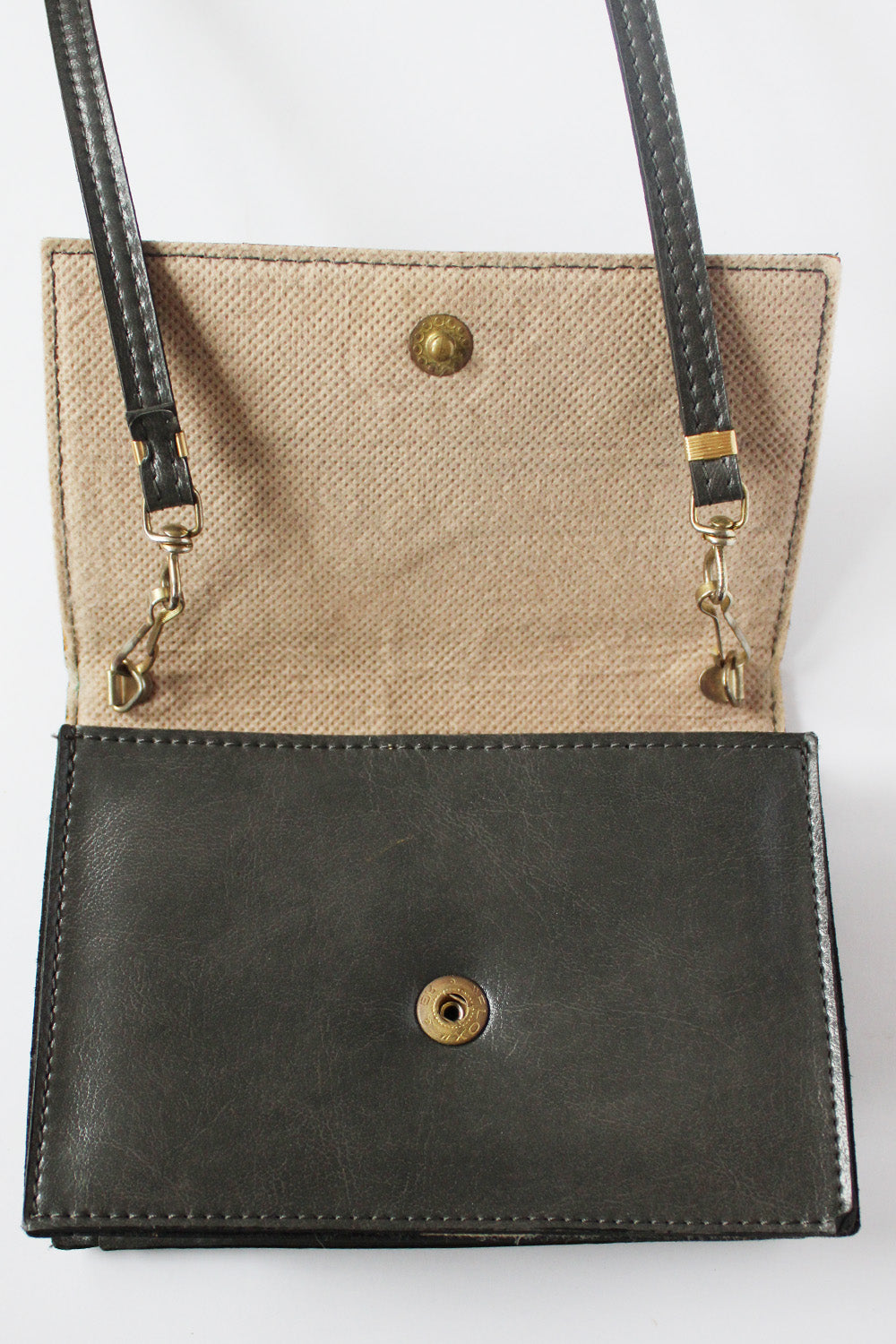 Vintage 70s imitatie suede tas