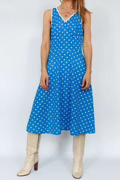Vintage 70s polka dot jurk