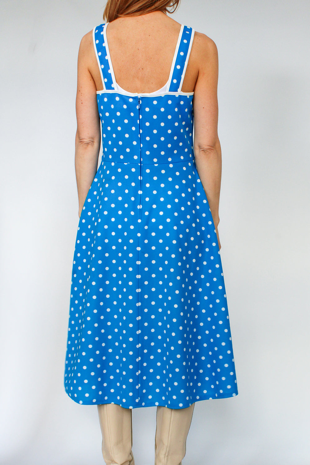 Vintage 70s polka dot jurk