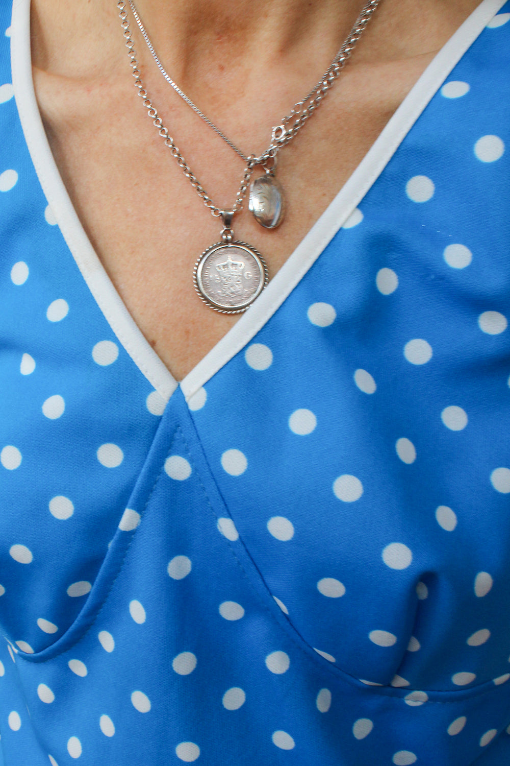 Vintage 70s polka dot jurk