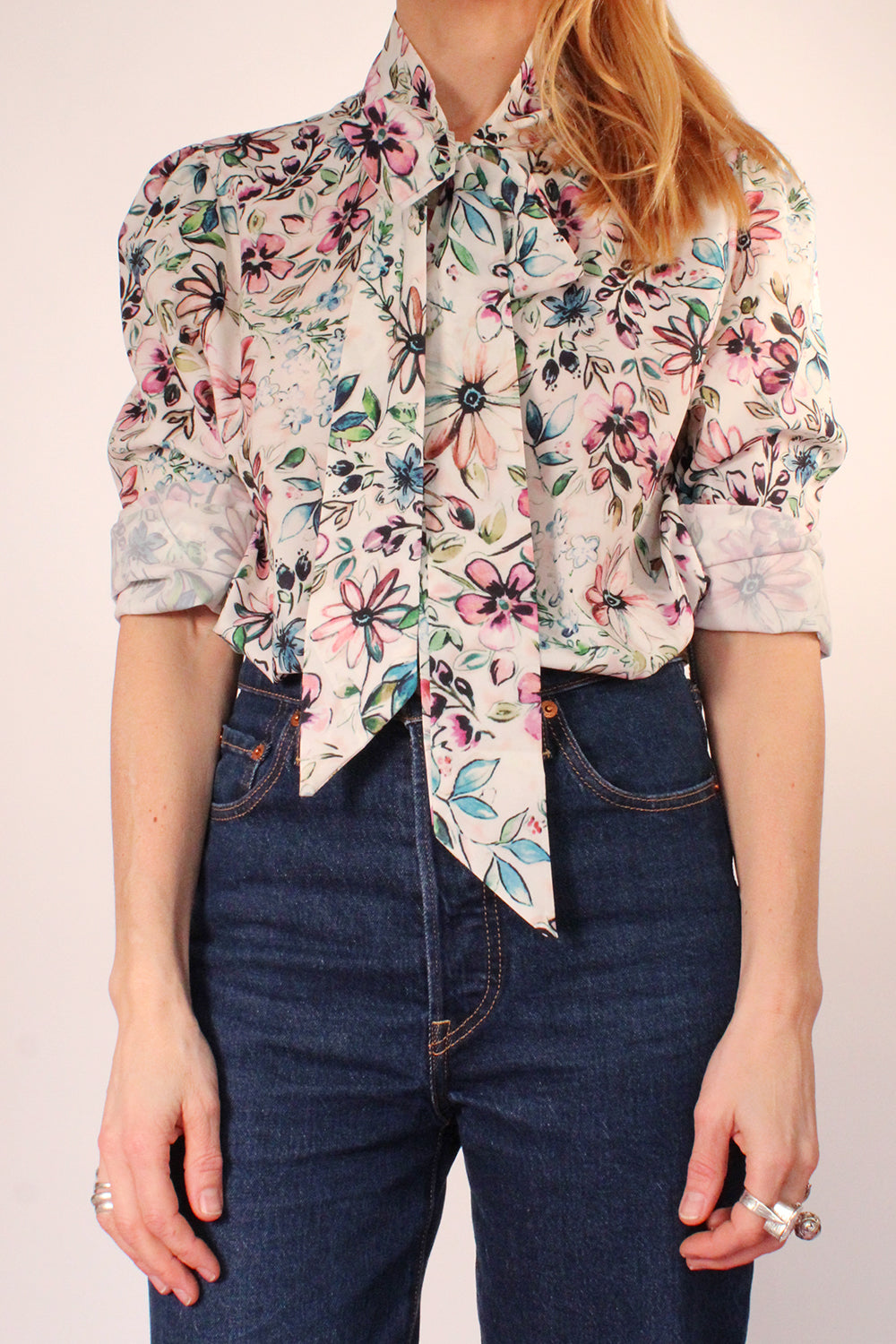 Vintage 70s secretary blouse