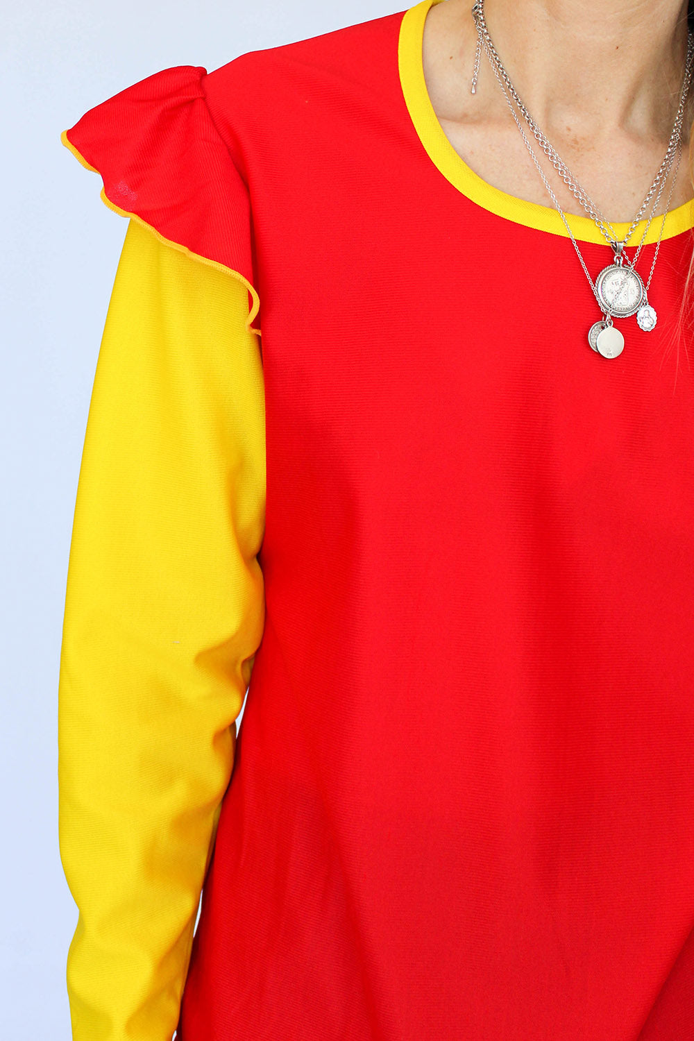 Vintage 70s top met volant