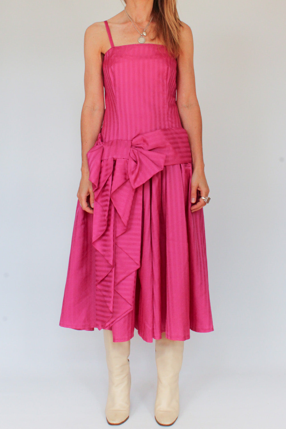 Vintage 80s jurk met grote strik