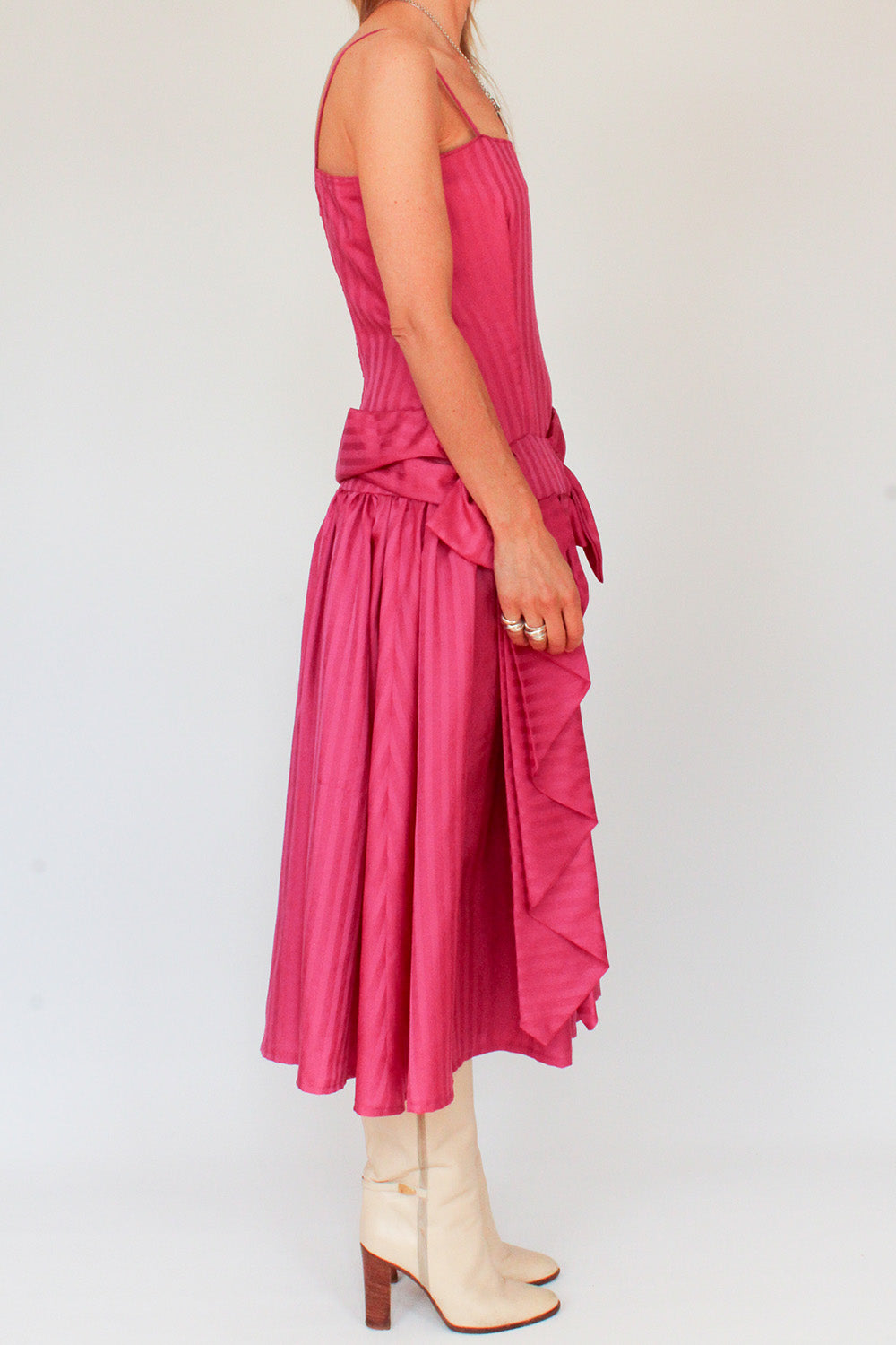 Vintage 80s jurk met grote strik