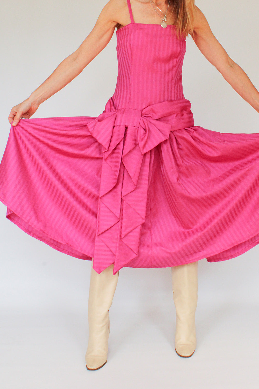 Vintage 80s jurk met grote strik