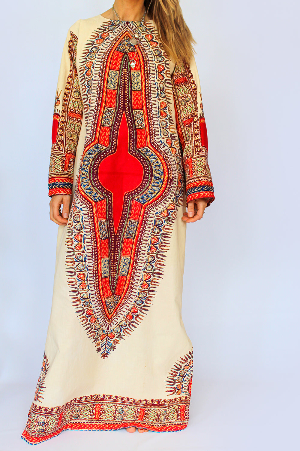 Vintage Dashiki kaftan jurk_1