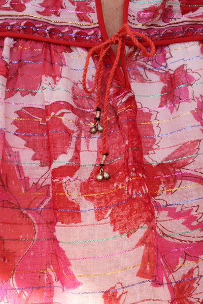 Vintage Indiase metallic hippie jurk