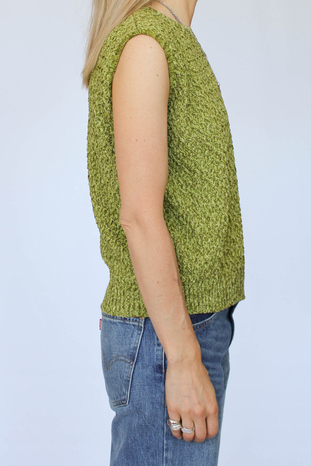 Vintage 70s gebreide mouwloze top_2