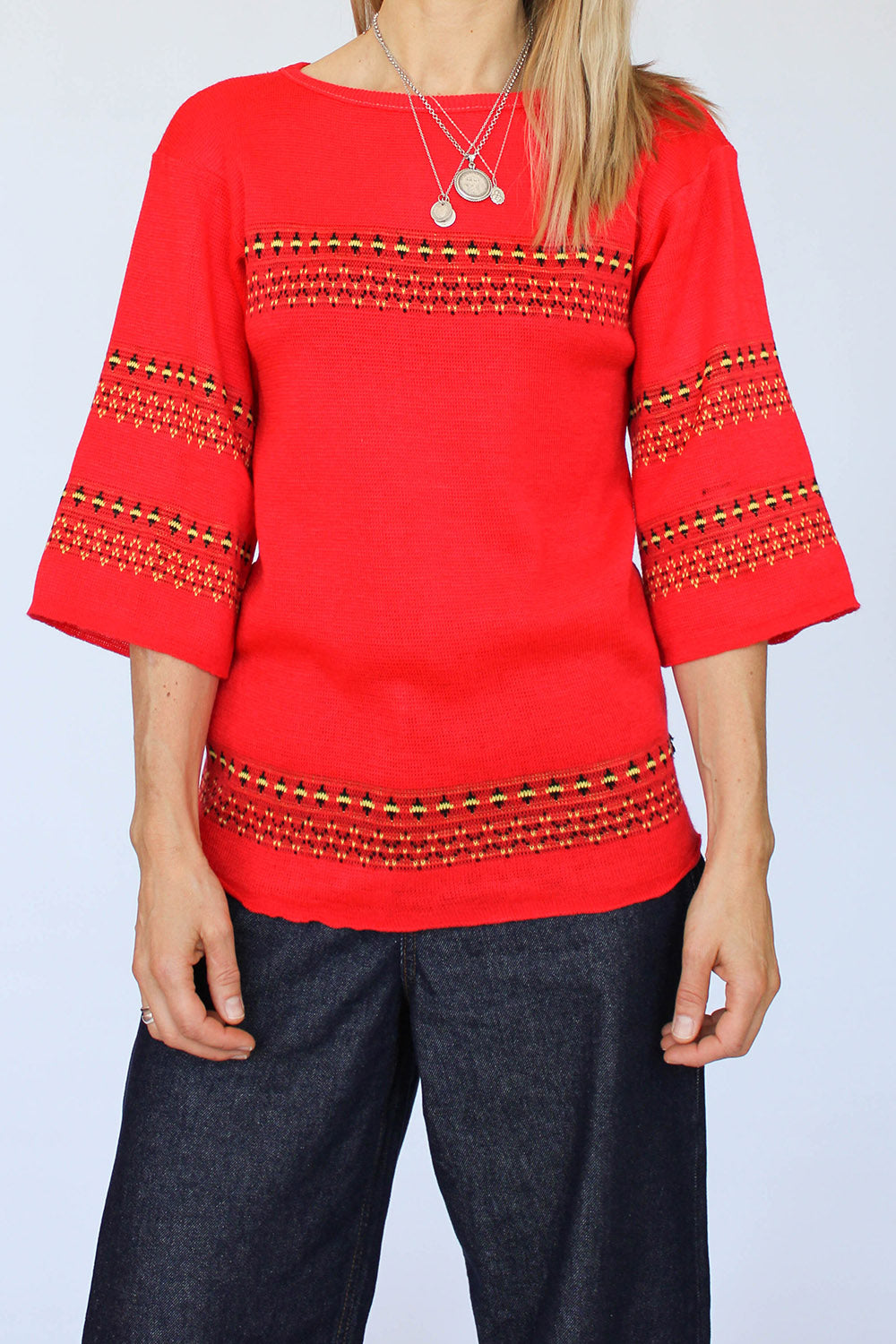 Vintage 70s trui met wijde mouw_1