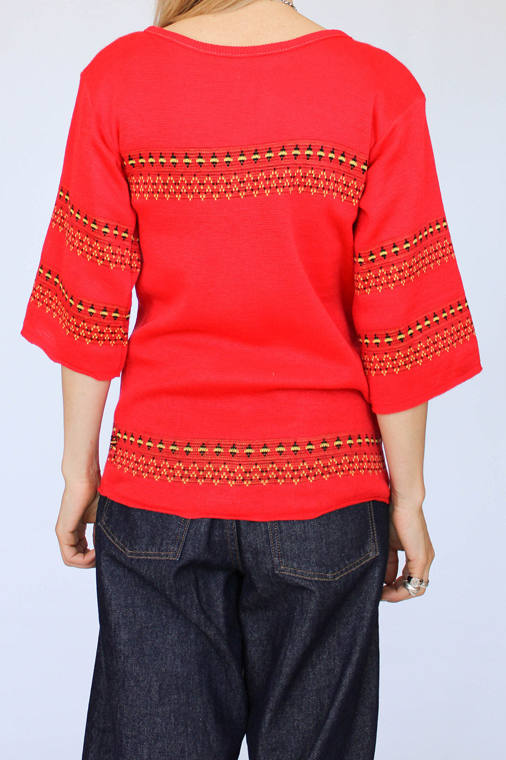 Vintage 70s trui met wijde mouw_3