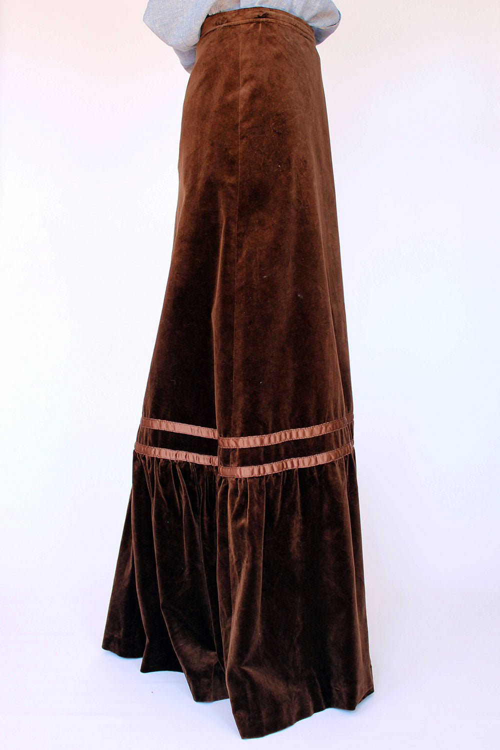 Vintage Betty Barclay velvet maxi rok_2