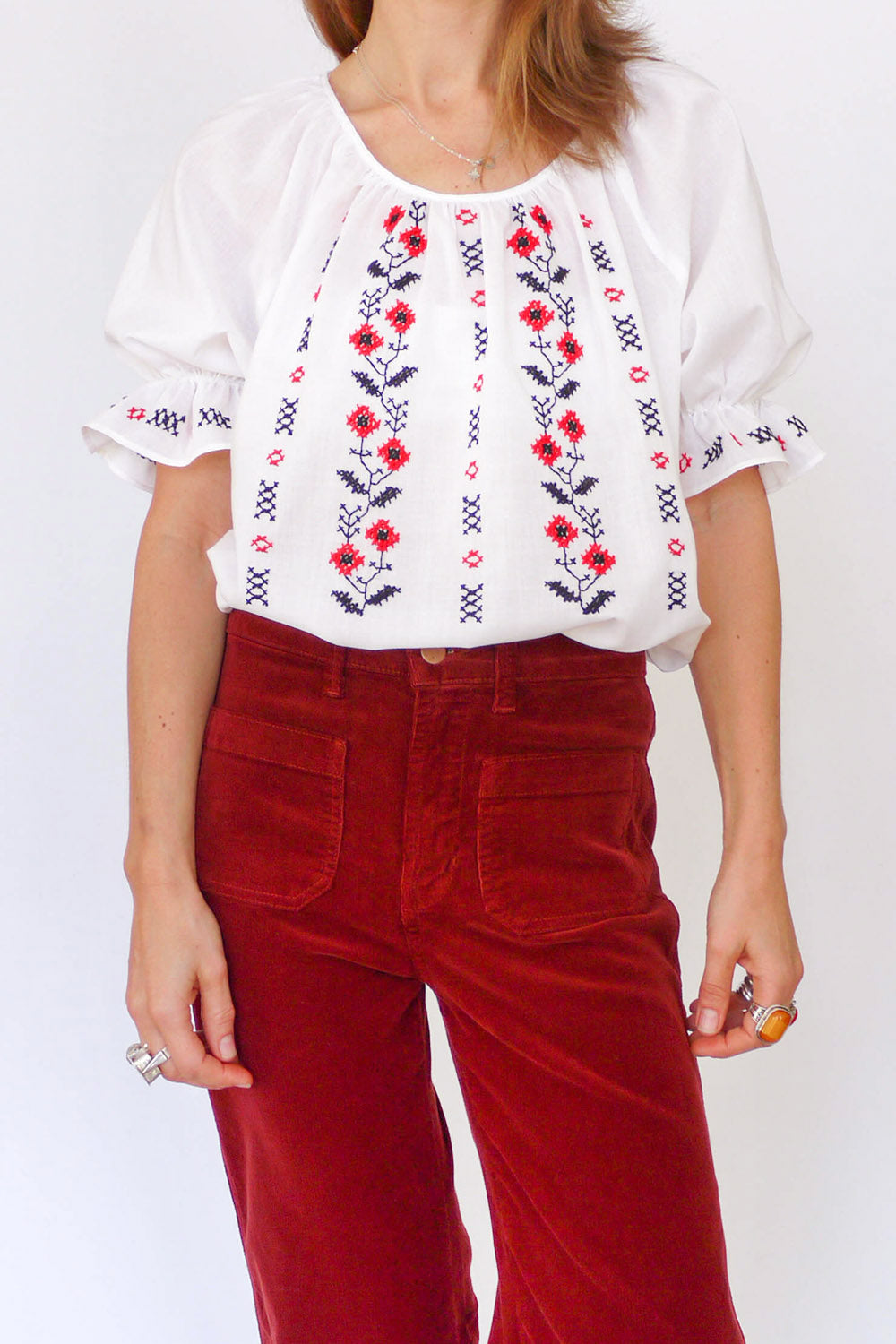 Vintage geborduurde folklore tuniek