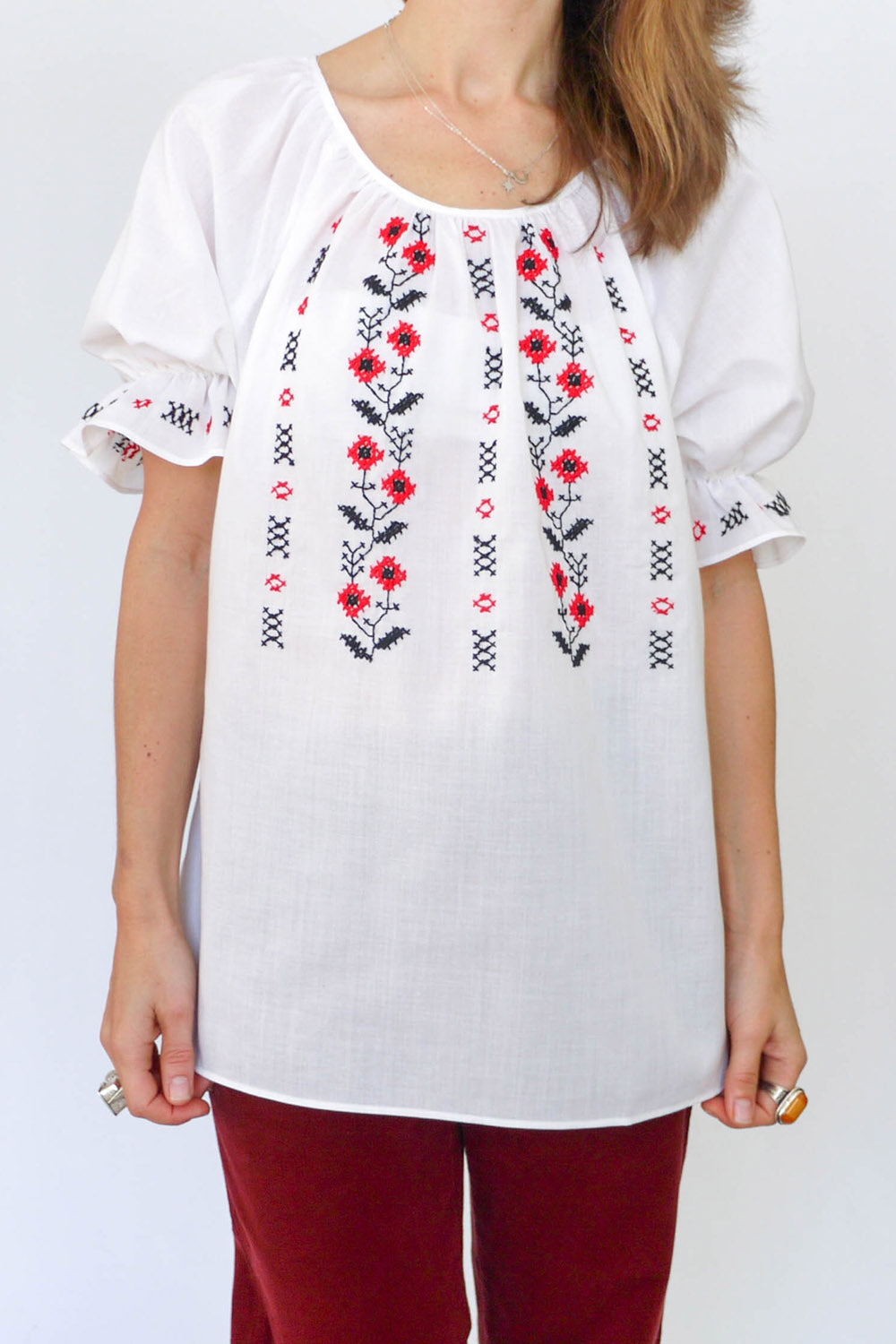 Vintage jaren 70 tuniek voor dames, geborduurd Folklore en losvallende pasvorm met bohemian vintage uitstraling