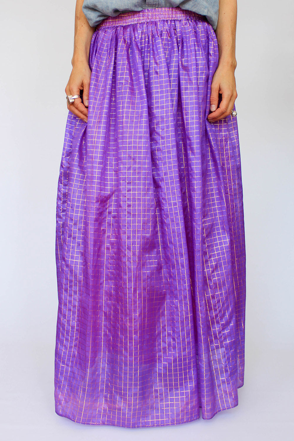Vintage lurex maxi rok_1