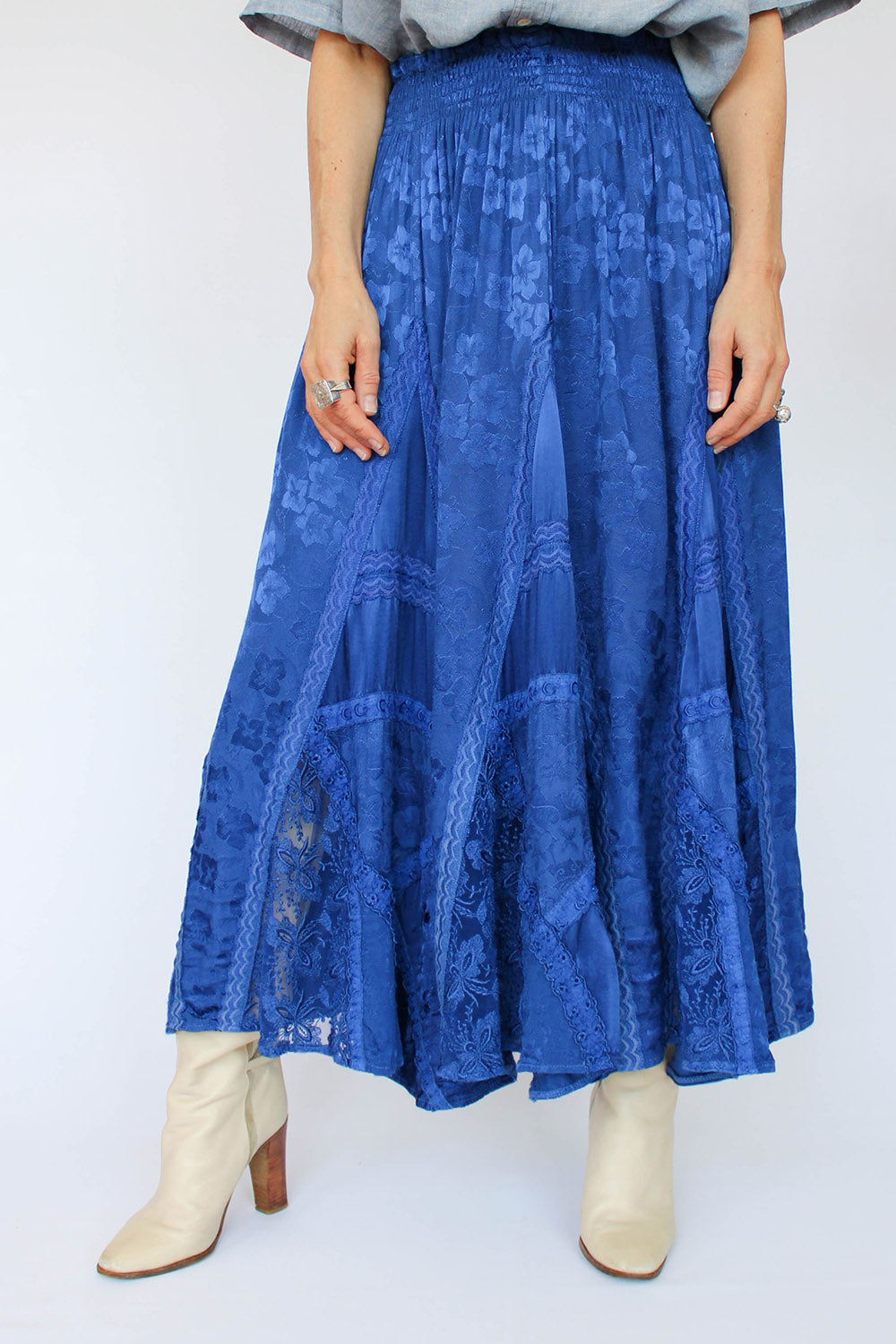 Vintage patchwork rok met kant_1