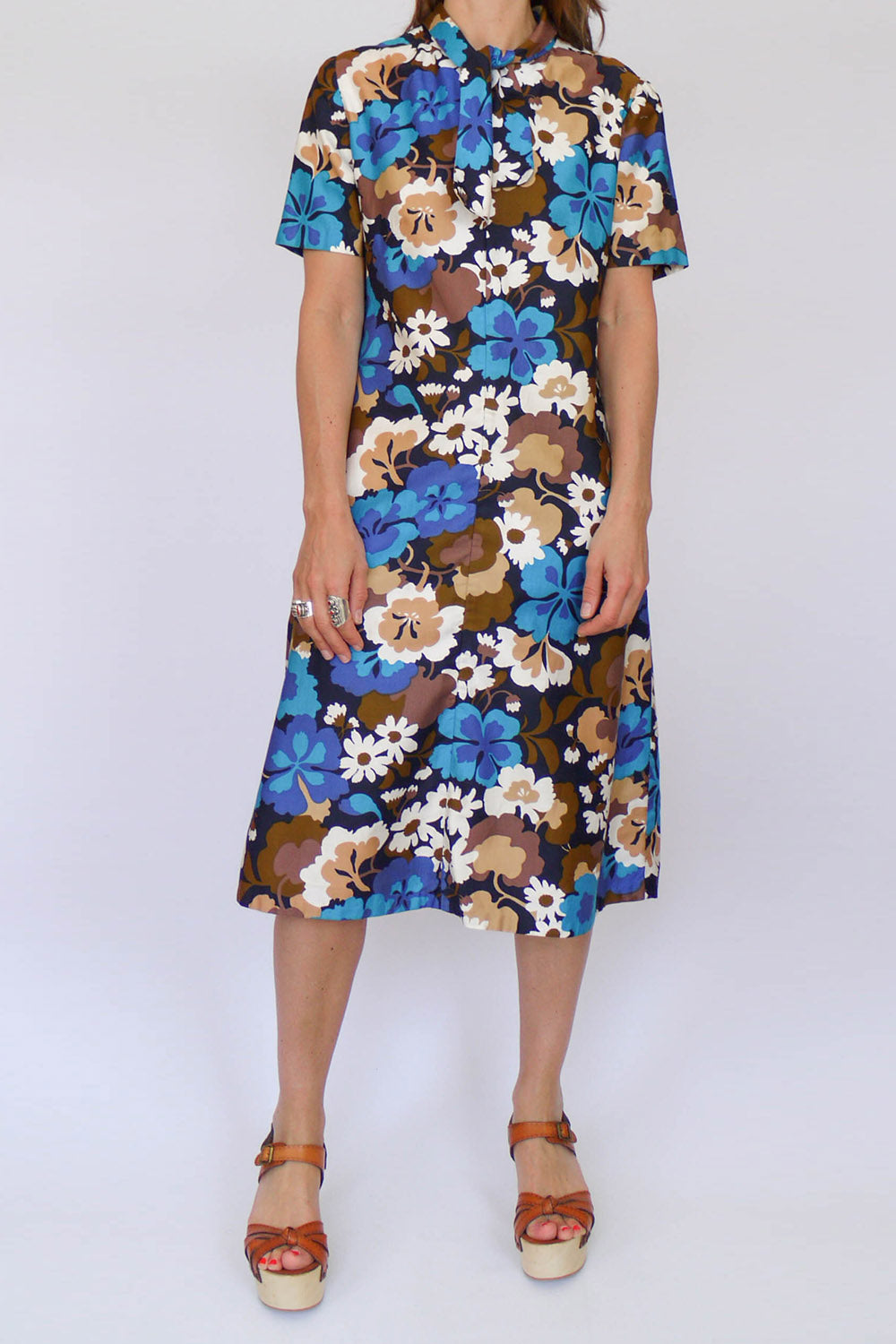 Vintage sixties floral jurk
