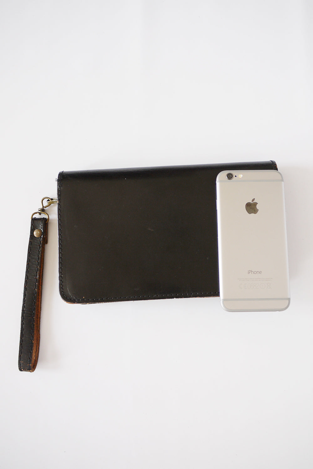 Vintage tuigleer clutch met polsband_2