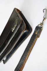 Vintage tuigleer clutch met polsband_3