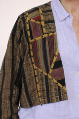 Vintage cropped patchwork jasje