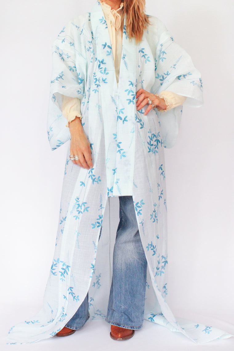 Vintage Japanse kimono met floral print