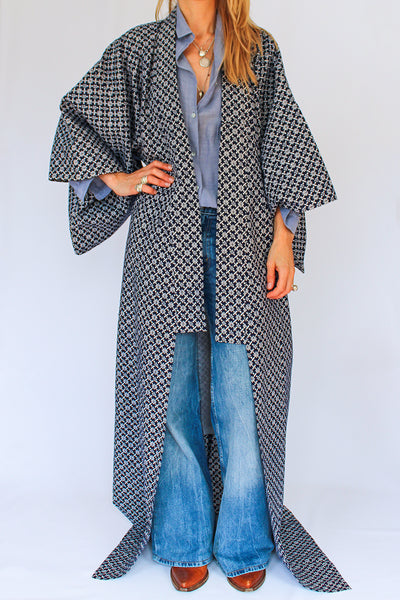 Vintage gebloemde Japase kimono_1