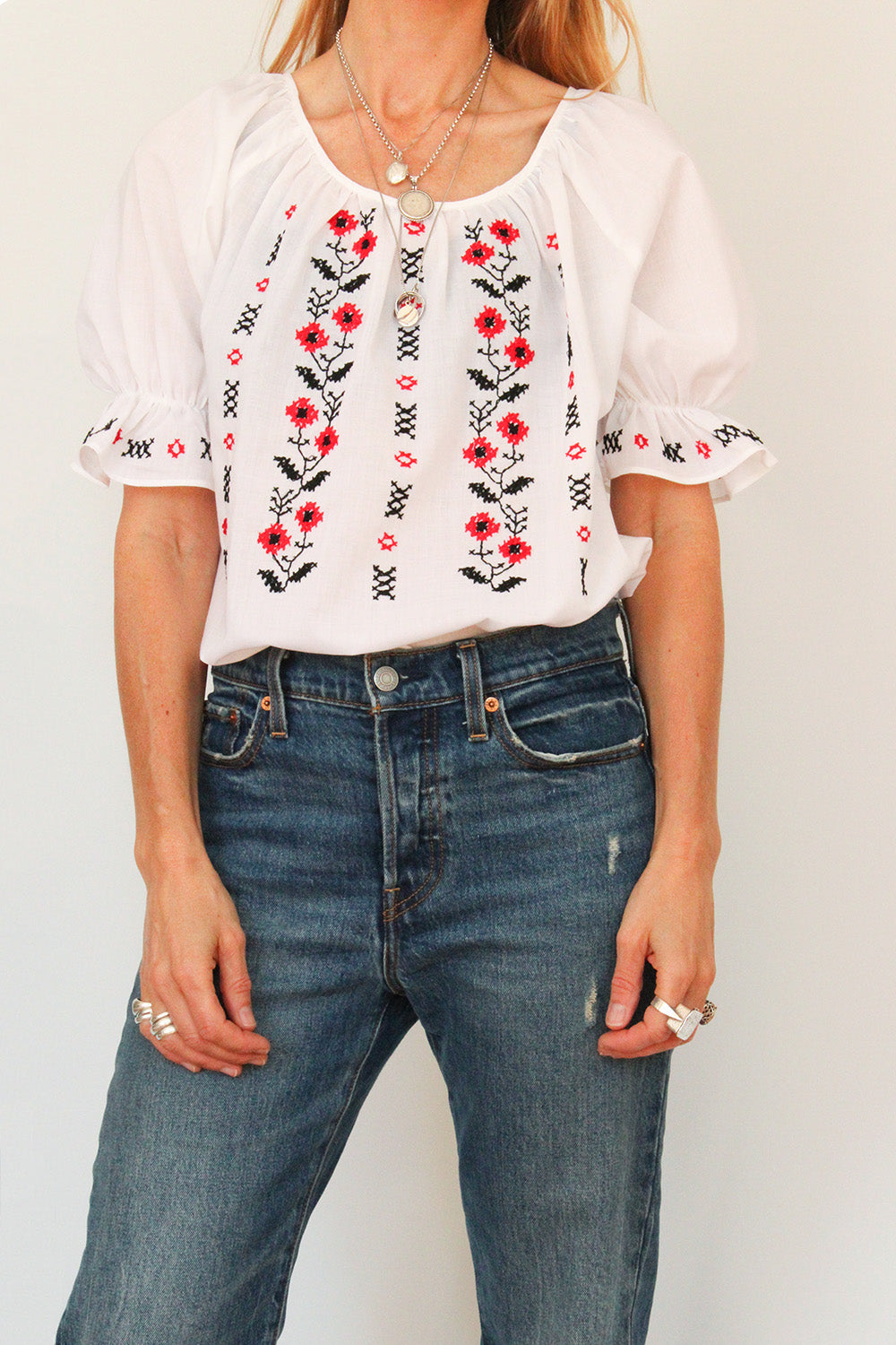 Vintage geborduurde folklore tuniek