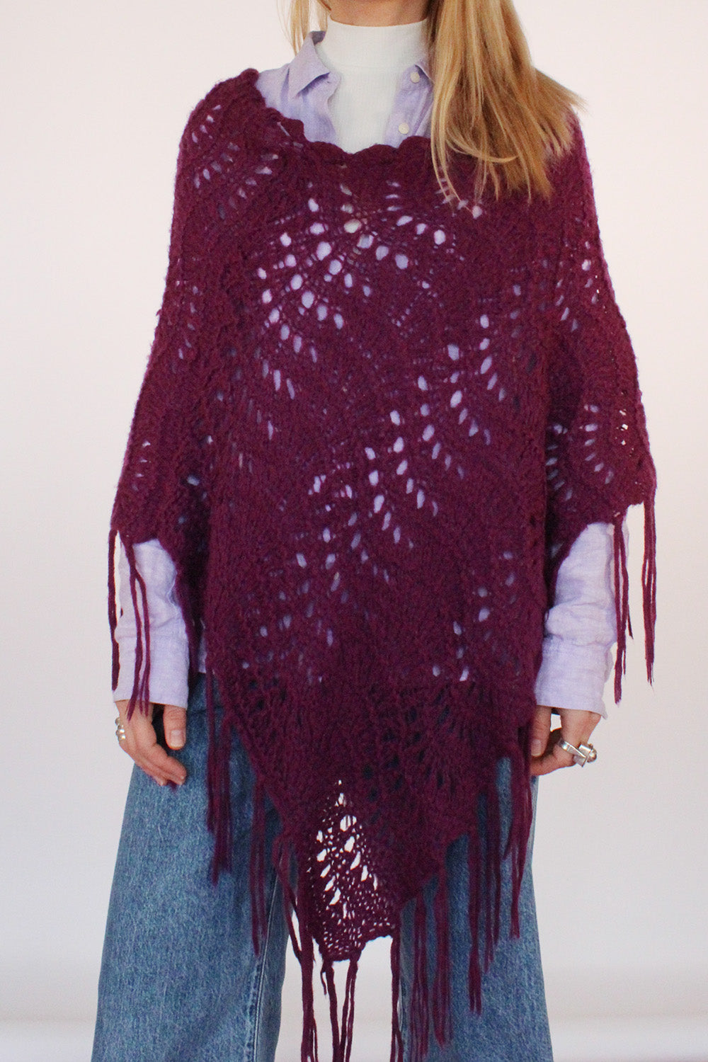 Vintage gehaakte poncho