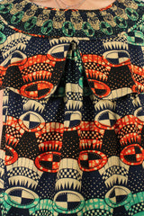 Vintage gesmokte Afrikaanse Batik top