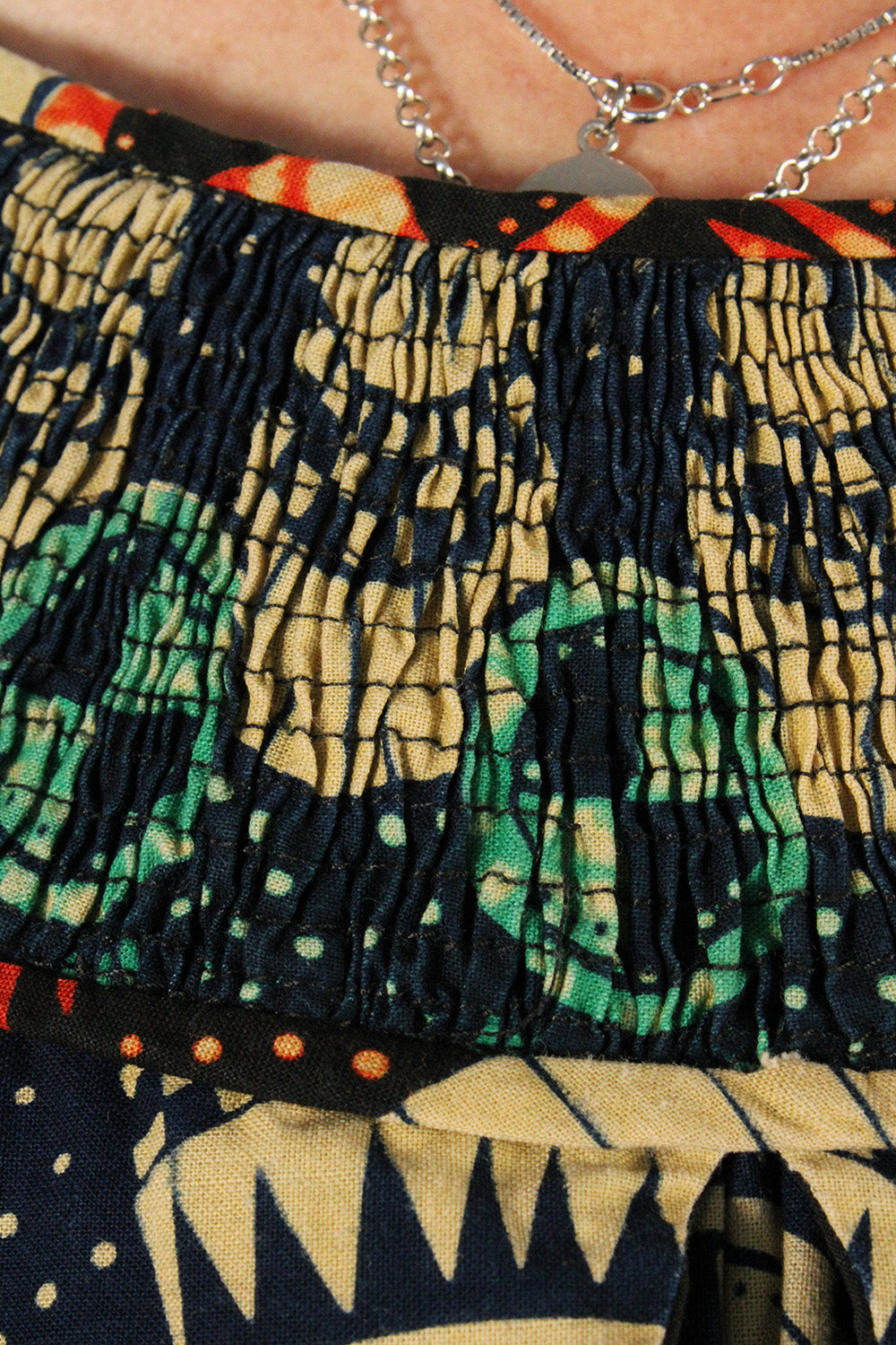 Vintage gesmokte Afrikaanse Batik top