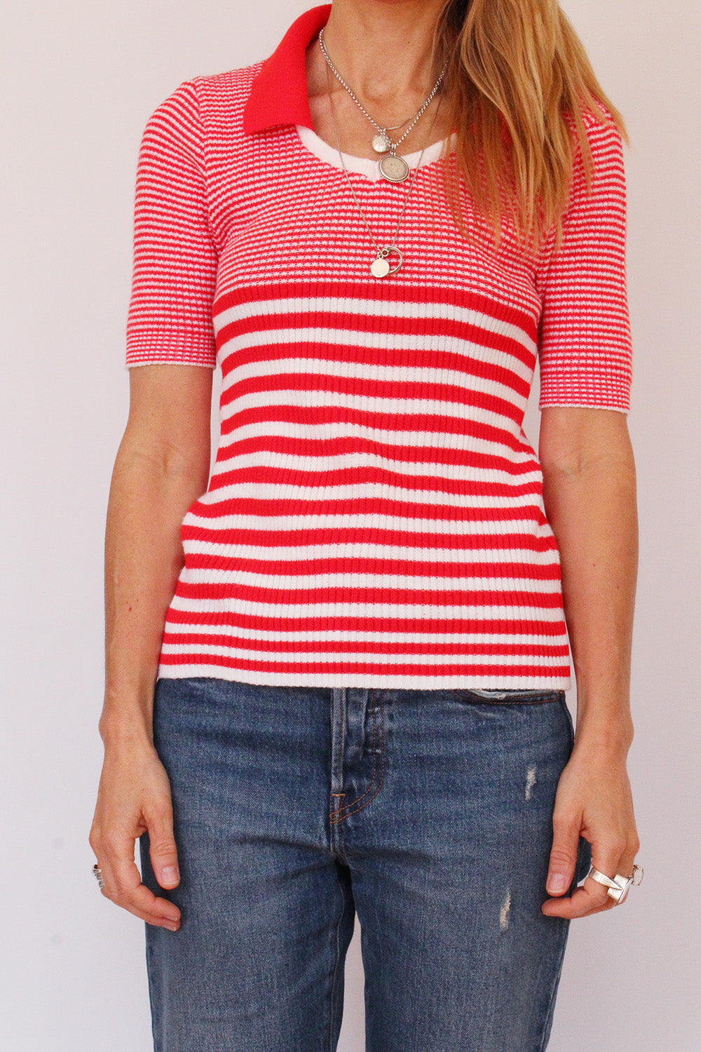 Vintage gestreepte 70s acryl top