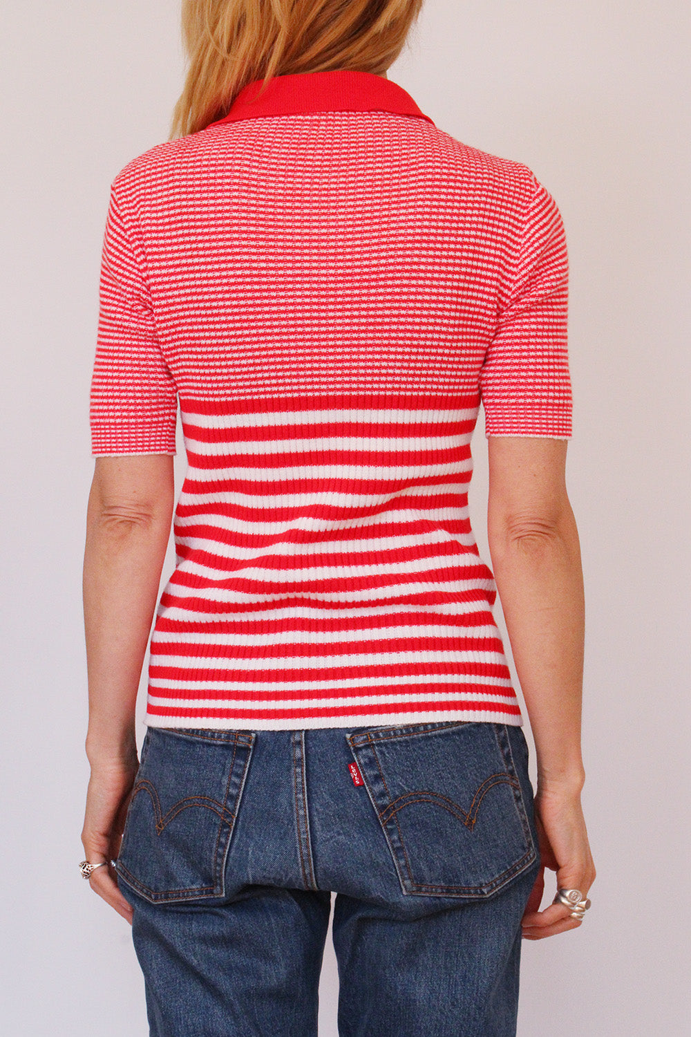Vintage gestreepte 70s acryl top