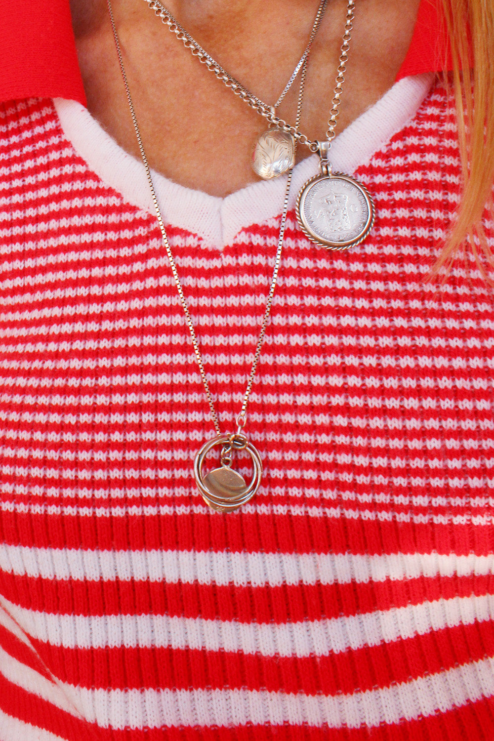 Vintage gestreepte 70s acryl top