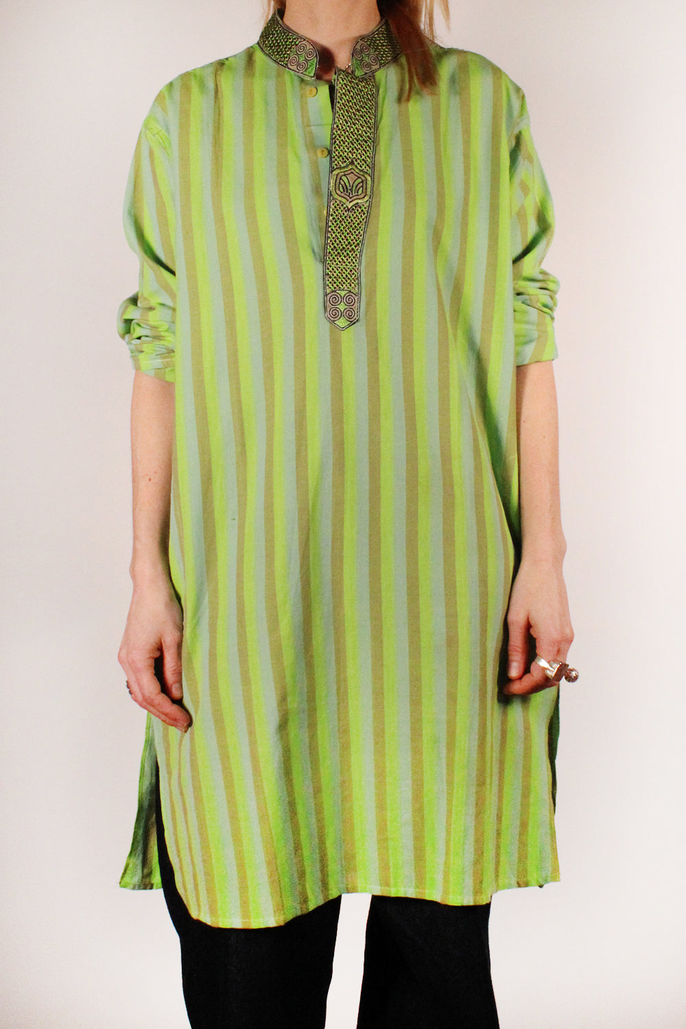 Vintage gestreepte kaftan tuniek