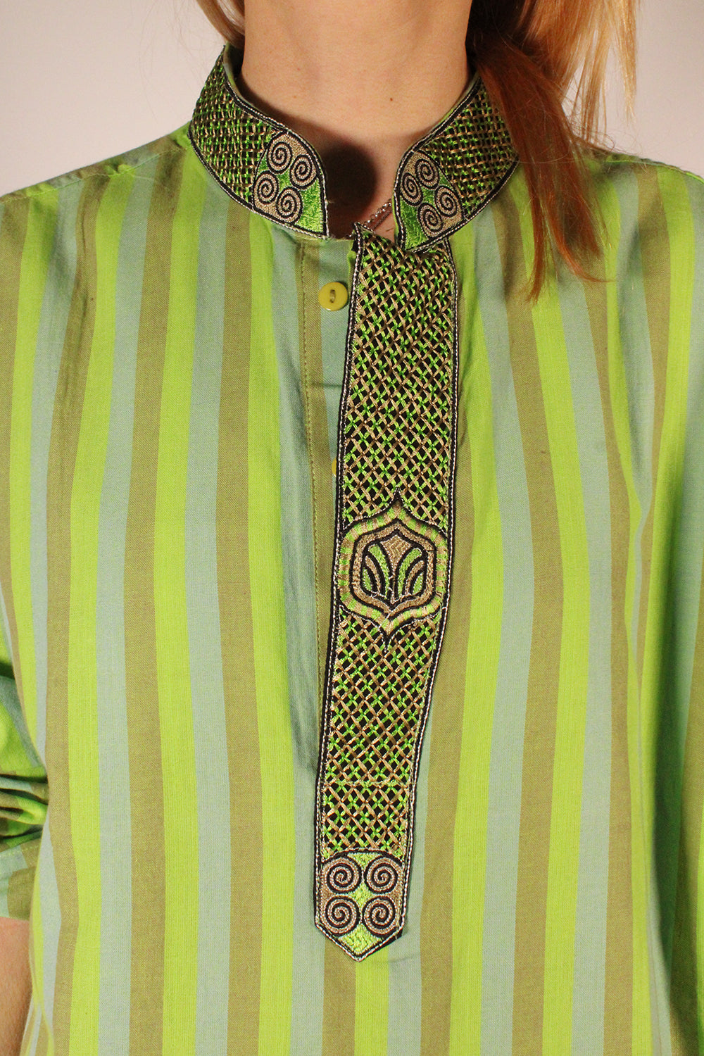 Vintage gestreepte kaftan tuniek