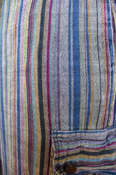 Vintage gestreepte katoenen broek